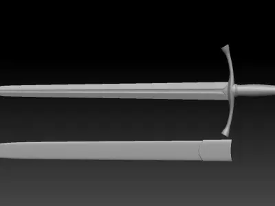 High-poly model sword sheath 3D model