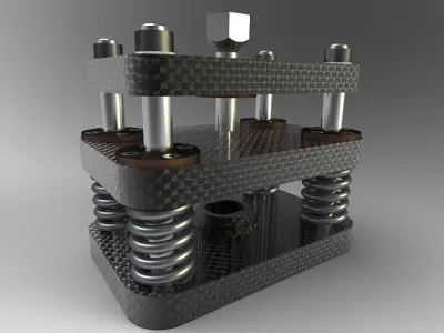 Press machine with springs Free 3D model