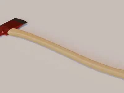 Fire Axe Game Ready 3D Model Low-poly 3D model