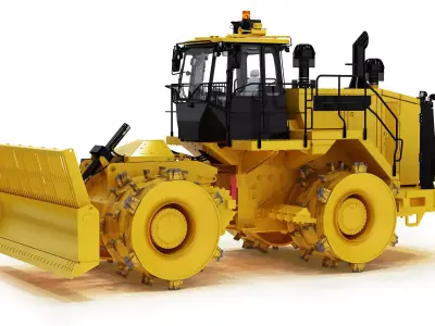 Landfill Wheeled Bulldozer Compactor 3D model