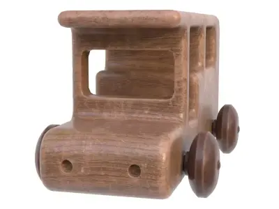 Wooden toy car 08 dirty 3D model