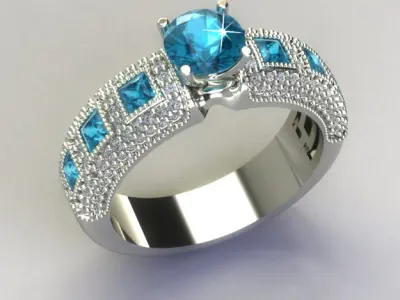 Ring diamond engagement 3D print model