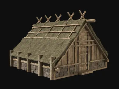VIKING NORDIC NORSEMAN MEDIEVAL FANTASY HOUSE COTTAGE COLLECTION Free low-poly 3D model