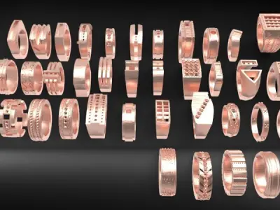Lot of Various Mens Rings Collection Bulk package SALE 3D print model