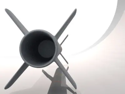 AIM 120C AMRAAM AIR TO AIR MISSILE  - HIGH POLY Low-poly 3D model