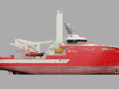 CSOV Offshore Wind Vessel Low-poly 3D model