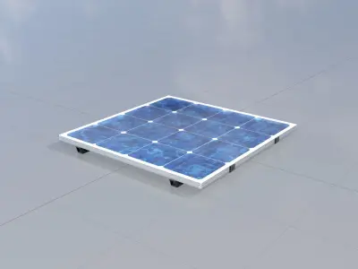 Solar module version 3 2x2m tilt angle 0 degrees without stand Low-poly 3D model