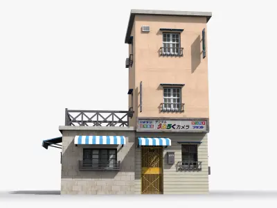 Japanese House x2 Low-poly 3D model purchase