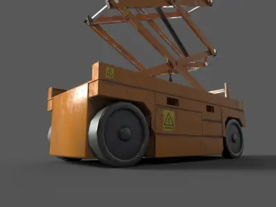 Scissor lift Low-poly 3D model Low-poly