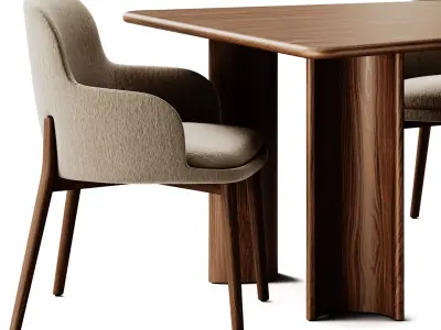 Muuto Re Norm Table and Tirolo Celine Chair 3D model