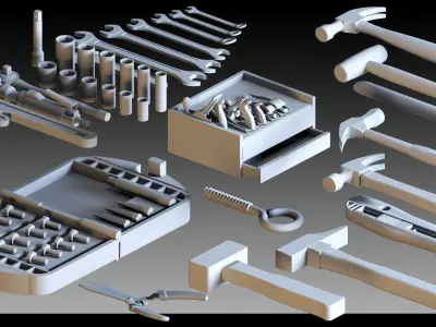 120 Industrial Tools- Vol 02- Kitbash- High detail 3d models 3D model