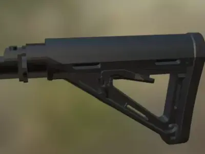 stock ak Low-poly 3D model