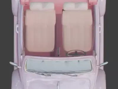 Stylized 3D Valentine Convertible Car Model Low-poly 3D model