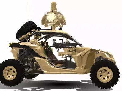 UTV MILITAR 4X4 Low-poly 3D model