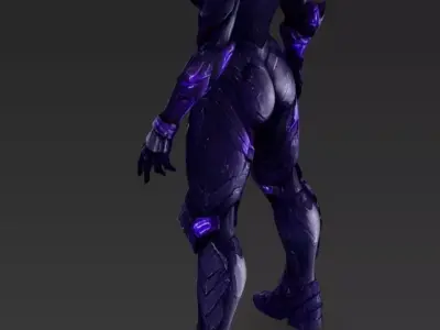 Female Raven Robot 3D model