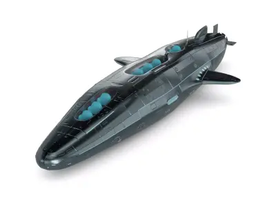 submarine 3D model PBR