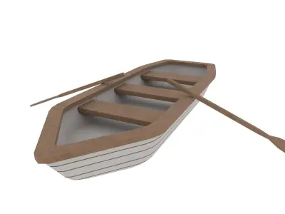 Rowboat canoe Low-poly 3D model