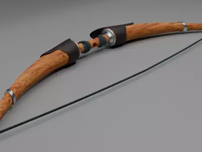 Medieval Bow PBR High poly 3D model