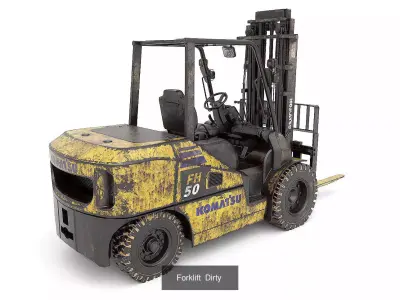 clean and dirty forklift 3D Model Pack