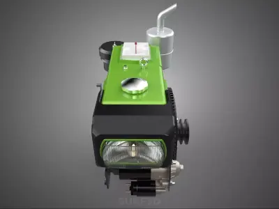 GREEN DIESEL ENGINE MACHINE HEADLIGHT HEADLAMP HEAD LAMP LIGHT 4 3D model