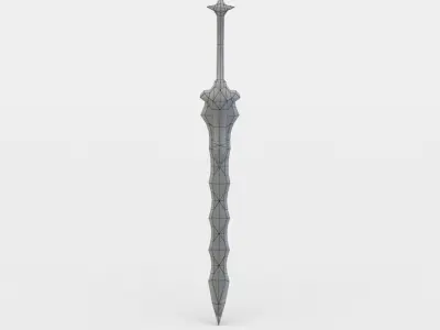 Sword Low-poly 3D model 14