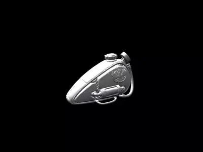 Low Poly Stylized Moto Custom Fuel Tank Low-poly 3D model