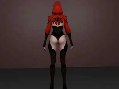 skull hood girl 3D model