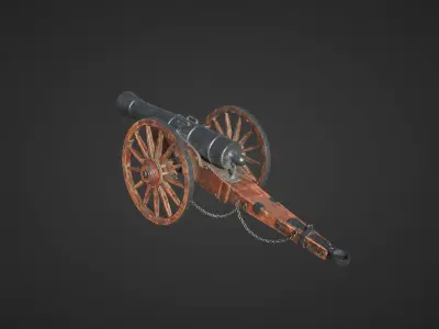Medieval Cannon  Low-poly 3D model purchase