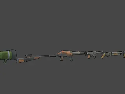 Weapons  Low-poly 3D model