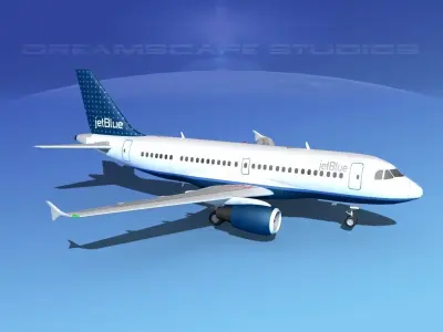 Airbus A319 Jet Blue 2 3D model