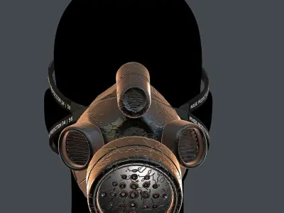 Gas mask helmet 3d model scifi Low-poly Low-poly 3D model Low-poly 3D model 5