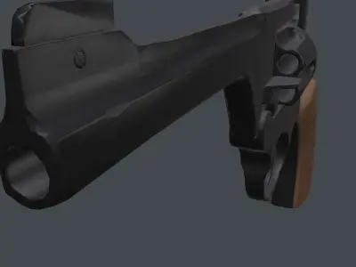 Revolver Low-poly 3D model