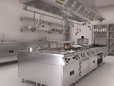Commercial Kitchen Equipments 3D model