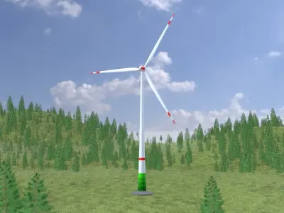 Wind-turbine with foundation E82 H-162 RD 162 m 3D model