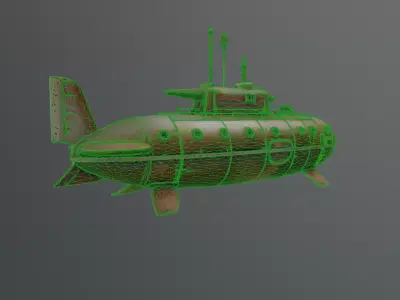 rusty submarine 3D model