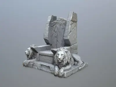 Lion Throne Low-poly 3D model get