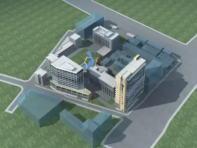 Hospital Building 3D model 17