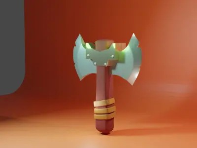 battle axe 3D model shop