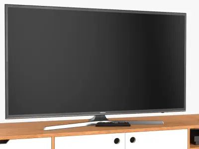  Flat Screen TV with Game Console on Storage Unit White 