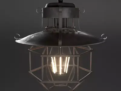 lamp 3D model industrial cage pendant light - industrial cage... 3D model