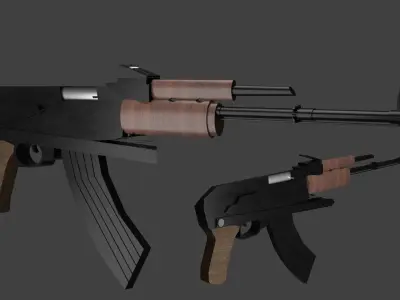 ak47gun Low-poly 3D model