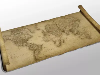 Treasure Map 3D Low-poly 3D model