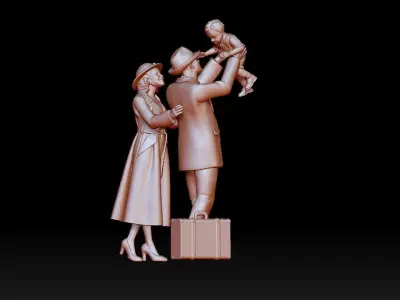 man woman boy 3D print model