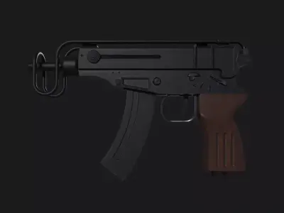 Skorpion vz61 Submachine Gun Low-poly 3D model