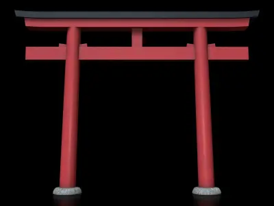 Japanese Torii gate  Low-poly 3D model