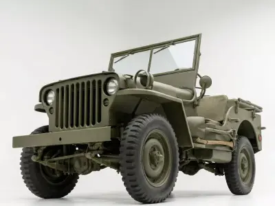Willys MB Military Jeep Low-poly 3D model