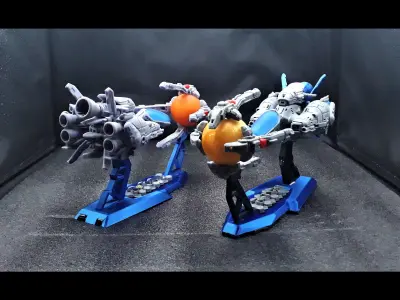 R-TYPE toy spaceship being held 3D print model purchase
