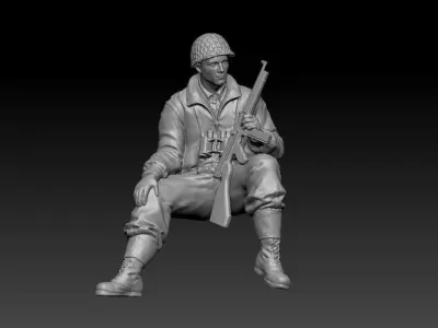 Military man ready to 3d print 3D model
