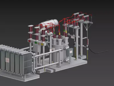20kV Reactor  Low-poly 3D model