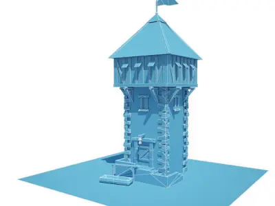 Medieval Building 06 Defence Tower Low-poly 3D model